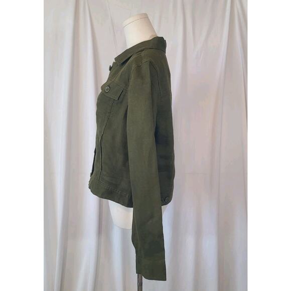 Quince European Linen Jacket Martini Olive Green Small New - Picture 8 of 12